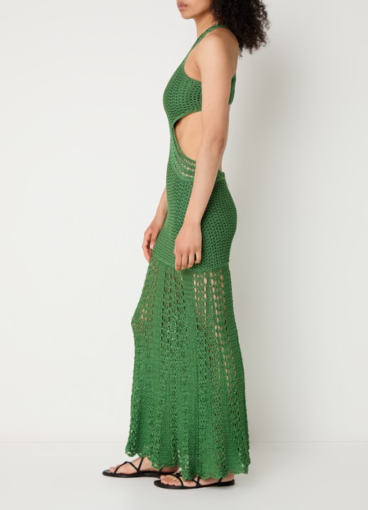 ba&sh Alaga maxi halterjurk met cut-out detail - voorkant 3 groen
