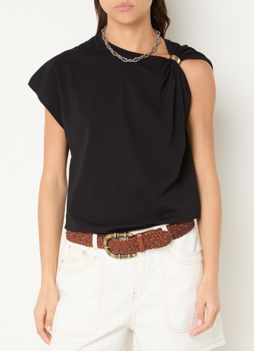 ba&sh Allia T-shirt met asymmetrische hals