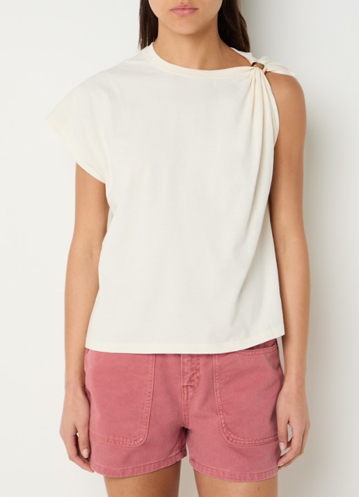 ba&sh Allia T-shirt met asymmetrische hals