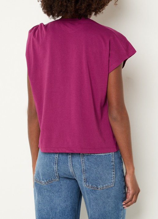 ba&sh Allia T-shirt met asymmetrische hals - achterkant paars