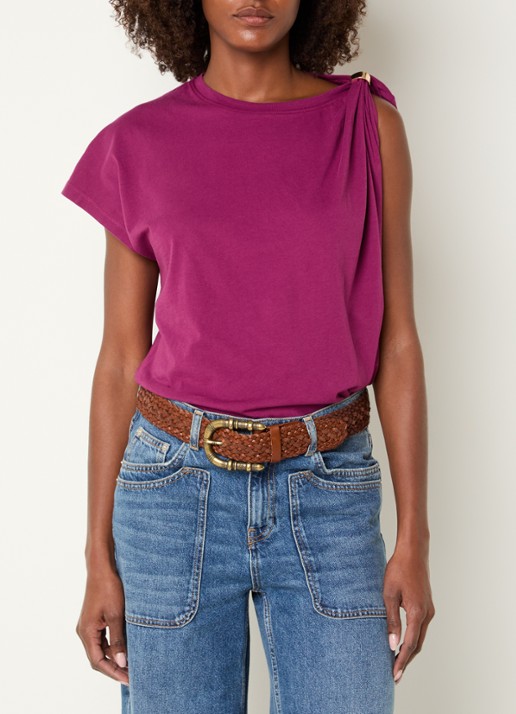 ba&sh Allia T-shirt met asymmetrische hals