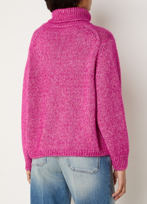 ba&sh Alovie trui in alpaca wolblend - achterkant 3 donkerroze