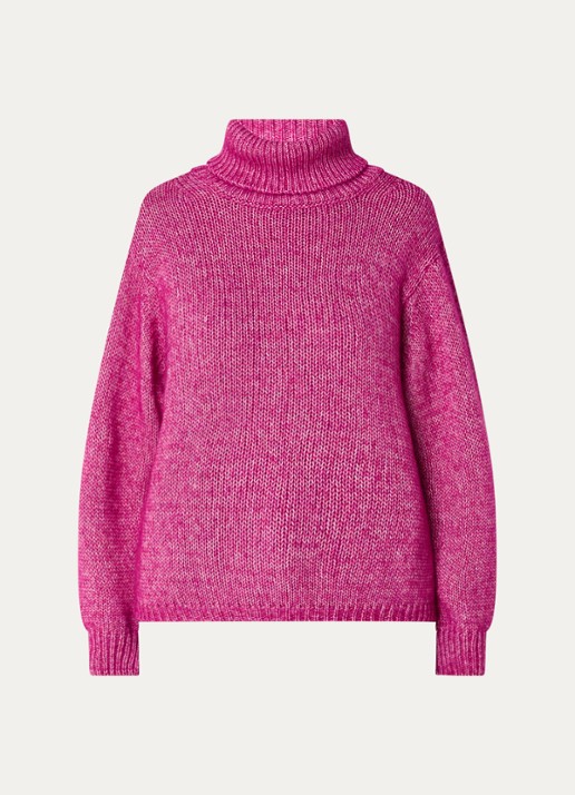 ba&sh Alovie trui in alpaca wolblend - voorkant donkerroze
