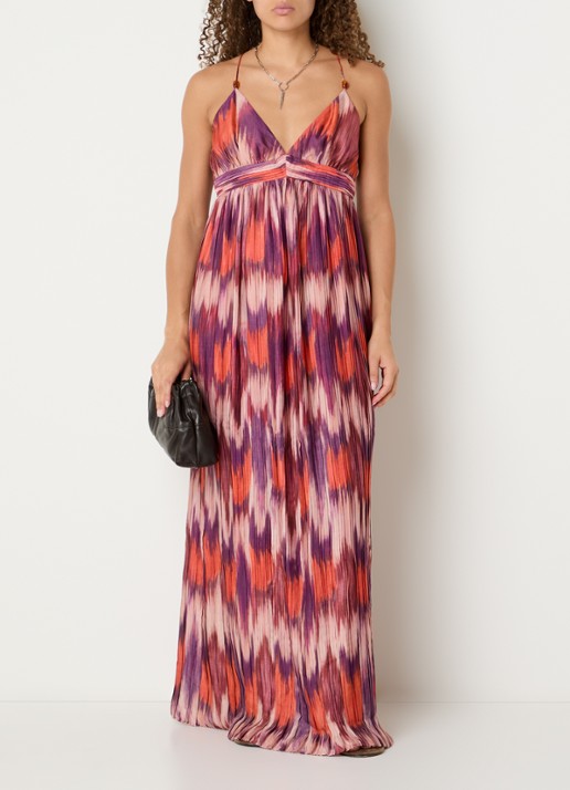 ba&sh Anaelle maxi jurk met plissé en print