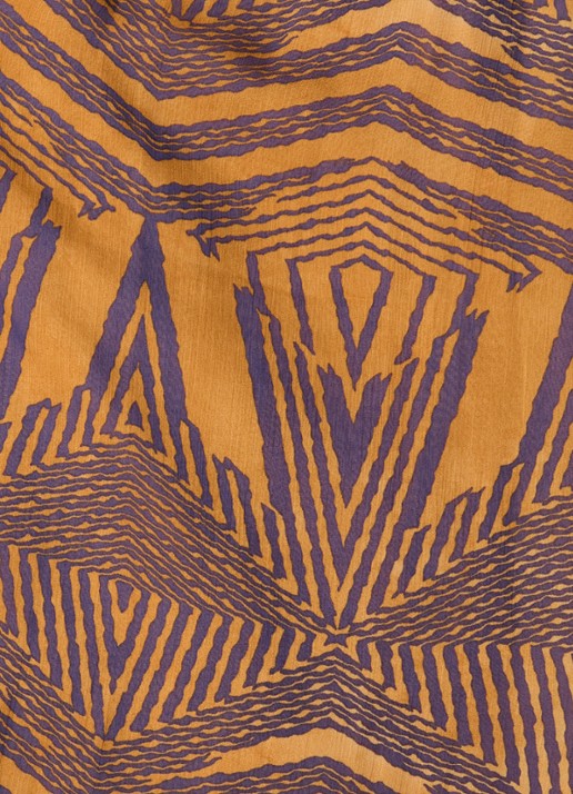 ba&sh Antal midi tuniek jurk met V-hals en print - detail 5 cognac