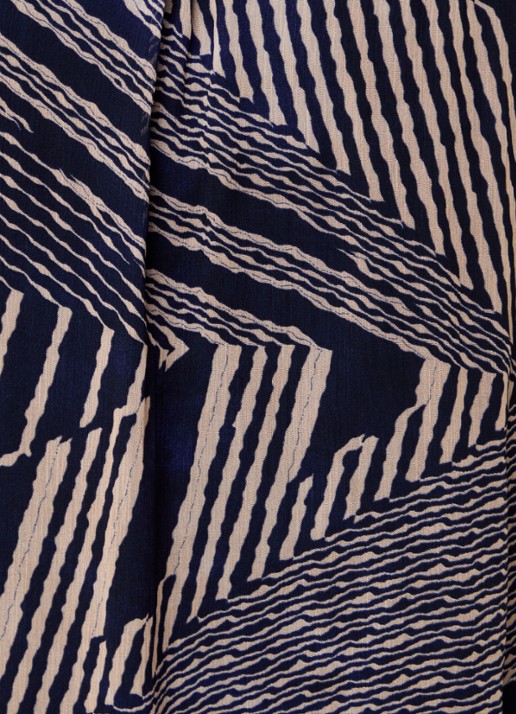 ba&sh Antal midi tuniek jurk met V-hals en print - detail 2 donkerblauw