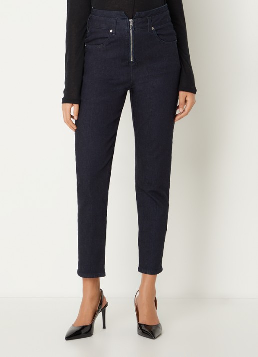 ba&sh Anzo high waist slim fit cropped jeans met donkere wassing