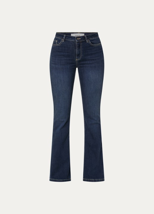 ba&sh Aommie mid waist flared jeans met donkere wassing - voorkant 4 indigo