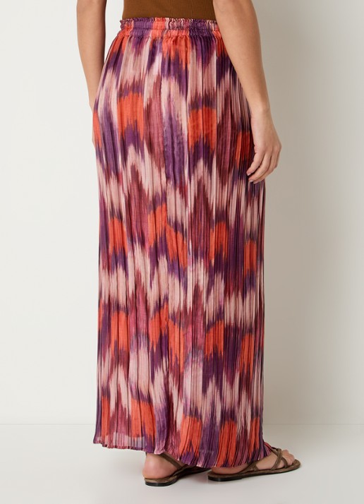 ba&sh Ariette maxi rok met plissé - achterkant 3 kersenrood