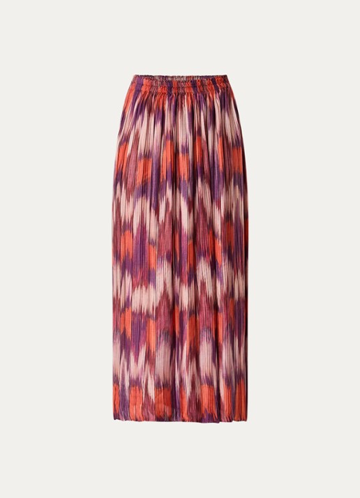 ba&sh Ariette maxi rok met plissé - voorkant kersenrood