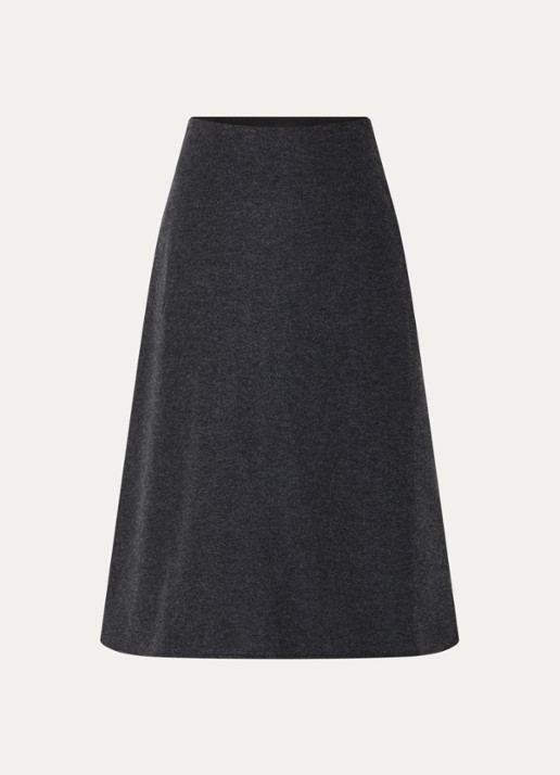 ba&sh Aymy midi rok in wolblend  - voorkant antraciet