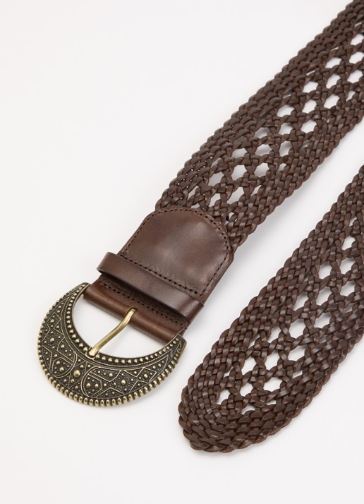 ba&sh Balmy riem van leer - detail 2 donkerbruin