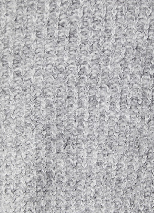 ba&sh Baltain grofgebreide trui in alpaca wolblend met halve rits - detail 3 grijsmele
