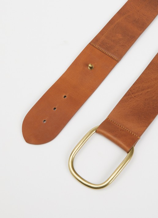 ba&sh Banel riem van leer - detail 2 roestbruin