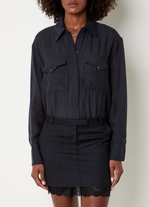 ba&sh Bao semi-transparante blouse met klepzakken