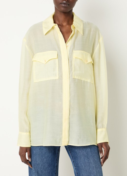 ba&sh Bao semi-transparante blouse met klepzakken