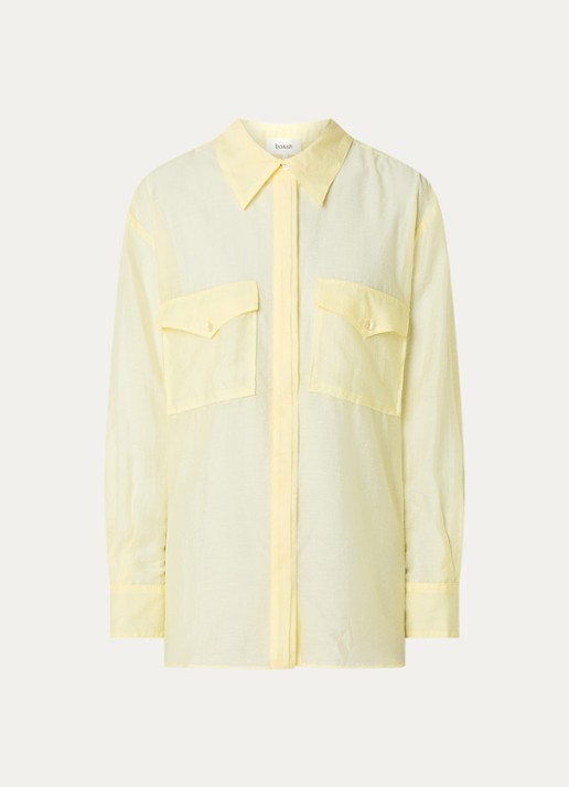 ba&sh Bao semi-transparante blouse met klepzakken - voorkant lichtgeel