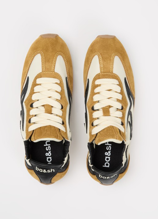 ba&sh Baskets Celleste sneaker van suède - detail 4 geel