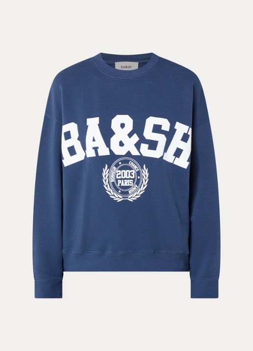 ba&sh Benjamin sweater met logoprint - voorkant 3 indigo