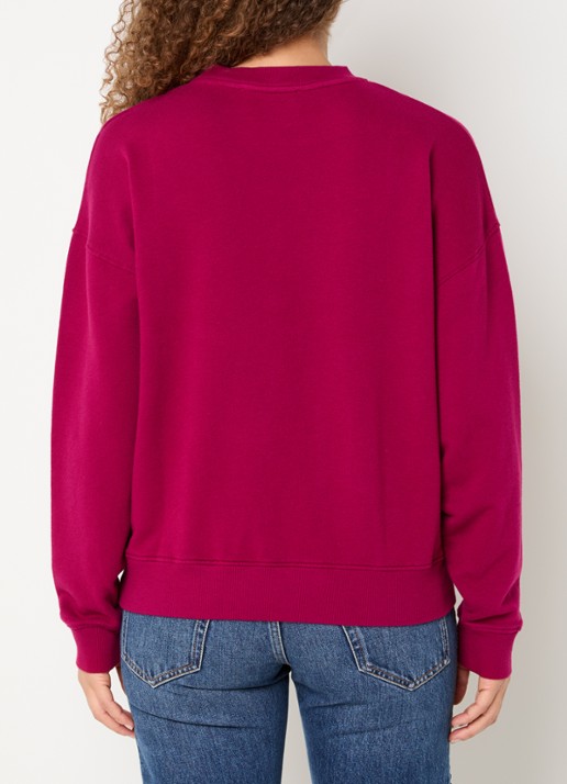 ba&sh Benjamin sweater met logoprint - achterkant 2 fuchsia