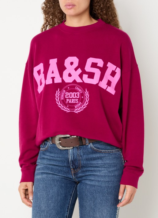 ba&sh Benjamin sweater met logoprint - detail fuchsia