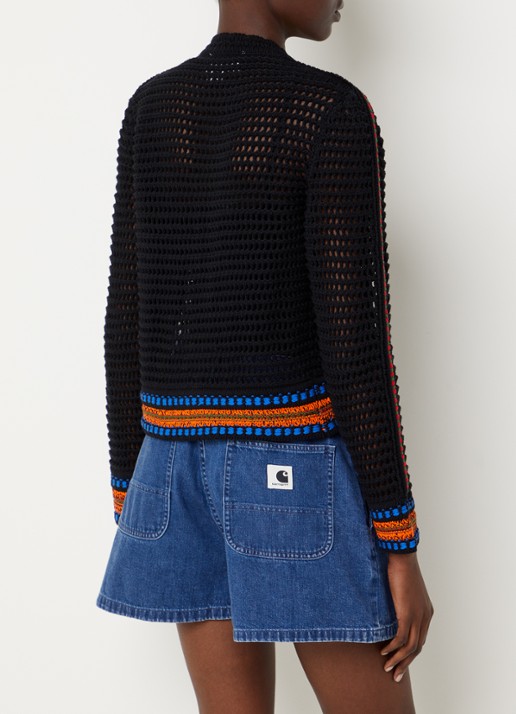 ba&sh Bianca grofgebreid vest met ronde hals - achterkant zwart