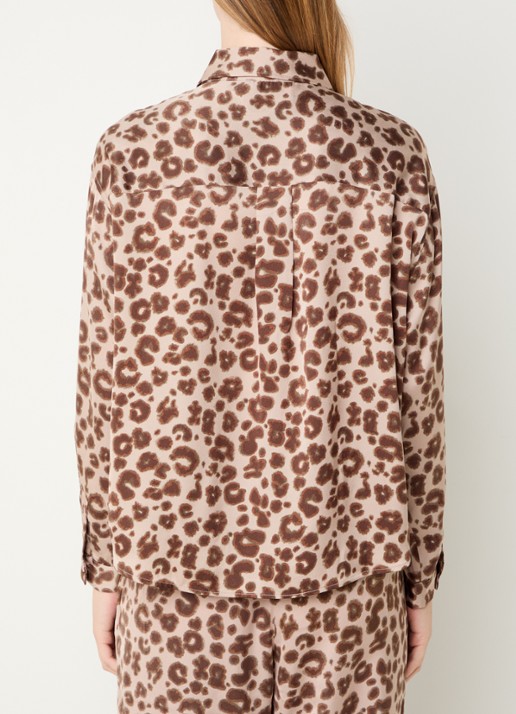 ba&sh Billie blouse met panterprint - achterkant 3 beige