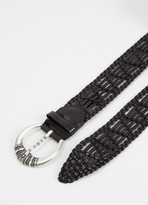 ba&sh Blemence riem van leer - detail 2 zwart