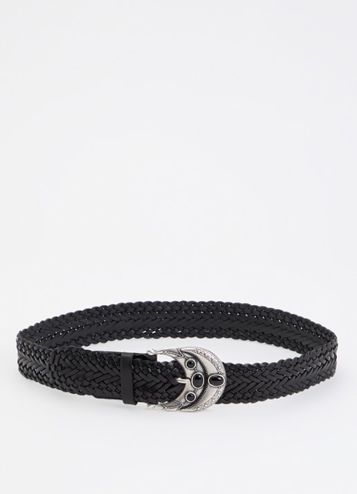 ba&sh Bolbi riem van leer met gevlochten details