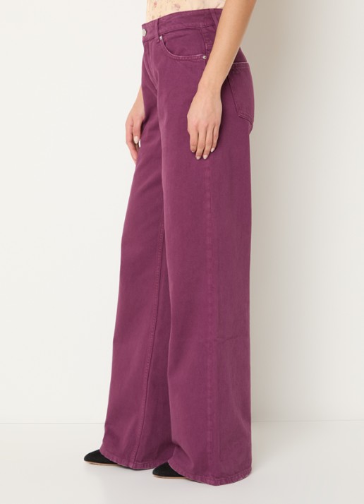 ba&sh Boney high waist straight leg jeans met steekzakken  - detail 2 paars