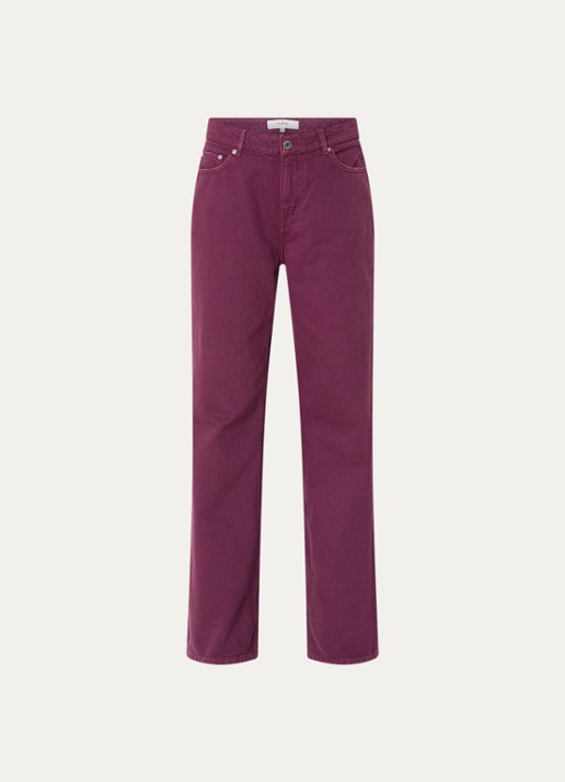 ba&sh Boney high waist straight leg jeans met steekzakken  - voorkant 3 paars