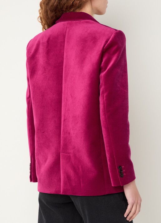 ba&sh Boop blazer van fluweel met klepzakken  - achterkant 2 fuchsia