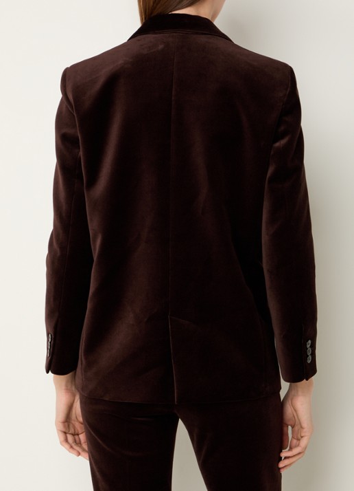 ba&sh Boop blazer van fluweel met klepzakken  - achterkant hazelnootbruin
