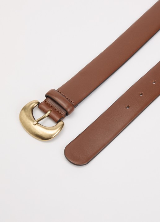 ba&sh Brad riem van leer - detail 2 roodbruin