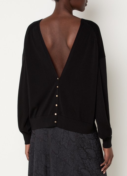 ba&sh Brenda fijngebreid vest in zijdeblend