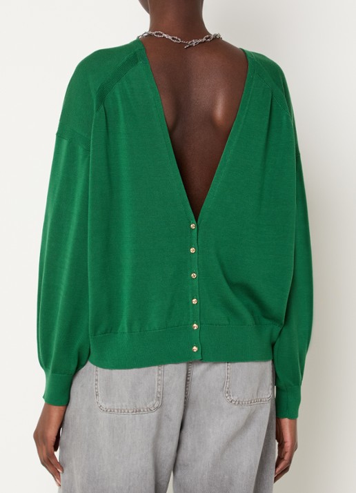 ba&sh Brenda fijngebreid vest in zijdeblend