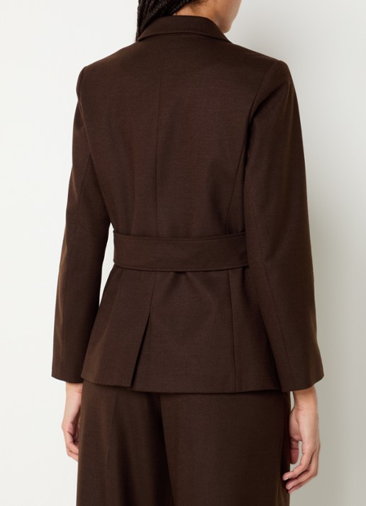 ba&sh Bule blazer met schoudervulling en paspelzakken - achterkant 3 chocoladebruin
