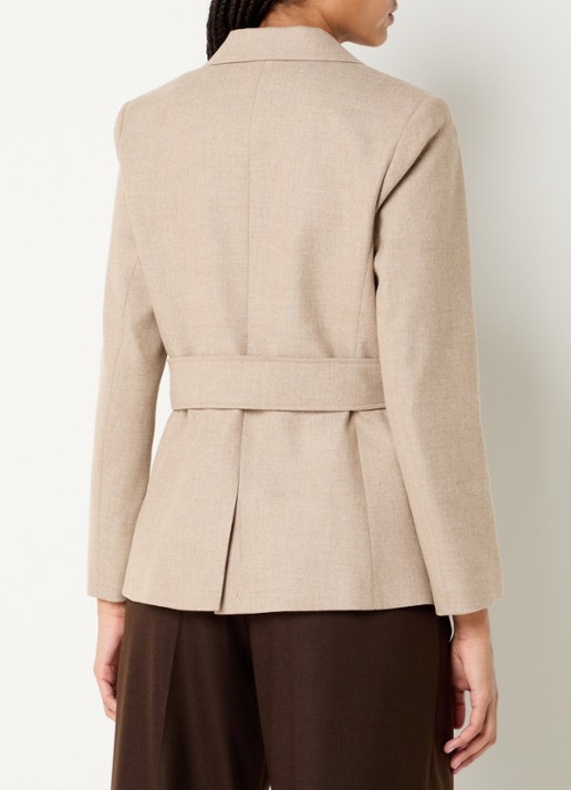 ba&sh Bule blazer met schoudervulling en paspelzakken - achterkant 2 beige