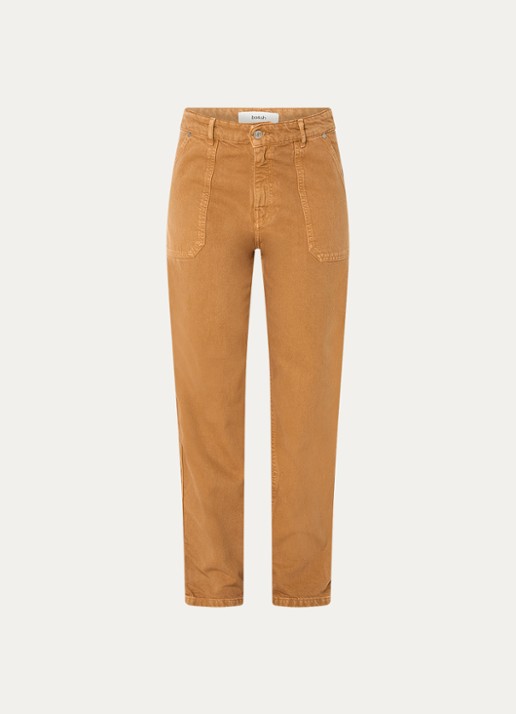 ba&sh Cali high waist straight leg jeans met gekleurde wassing - voorkant 2 camel