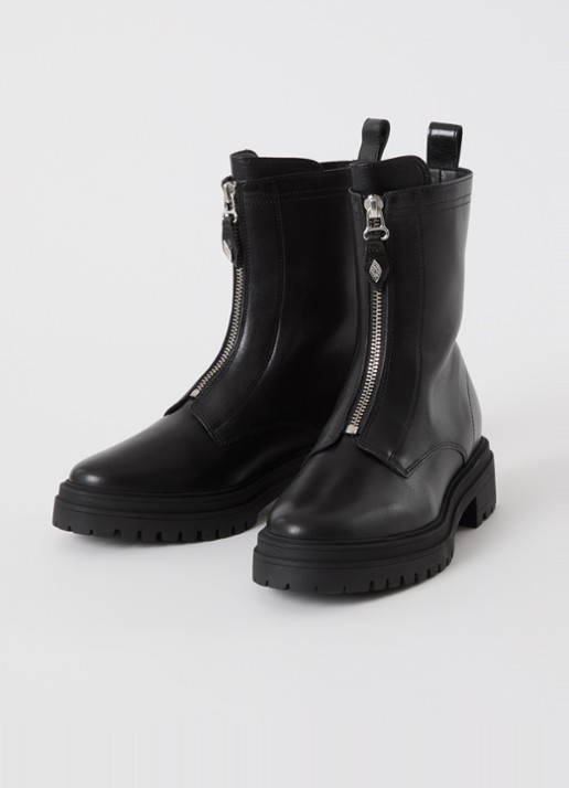 ba&sh Carl biker boot van leer - detail zwart
