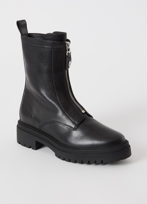 ba&sh Carl biker boot van leer - voorkant 5 zwart