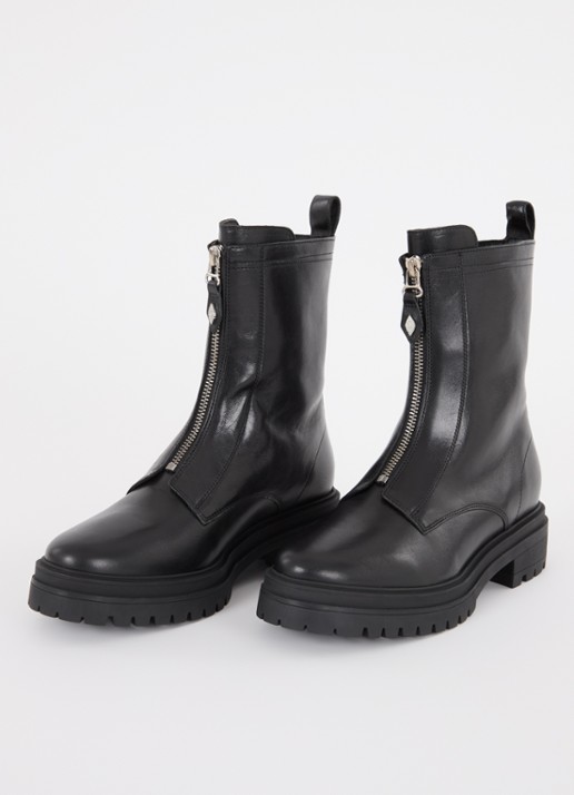 ba&sh Carl biker boot van leer - detail 3 zwart