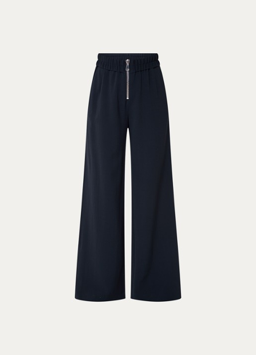 ba&sh Carlos high waist wide fit broek met steekzakken - voorkant 3 zwart