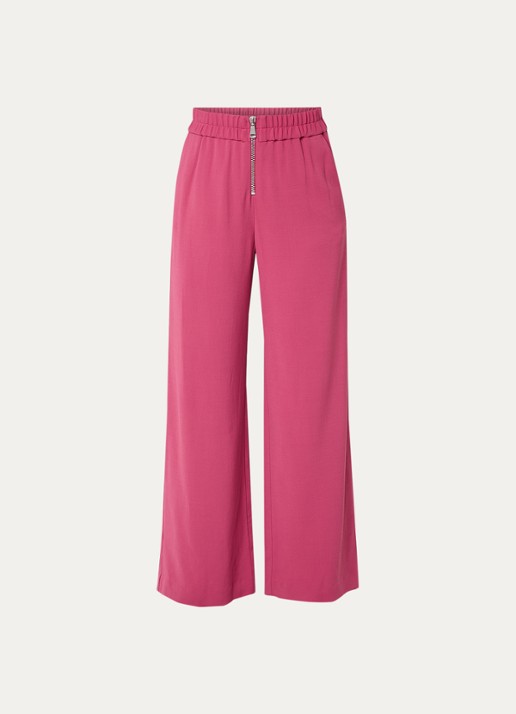 ba&sh Carlos high waist wide fit broek met steekzakken - voorkant donkerroze