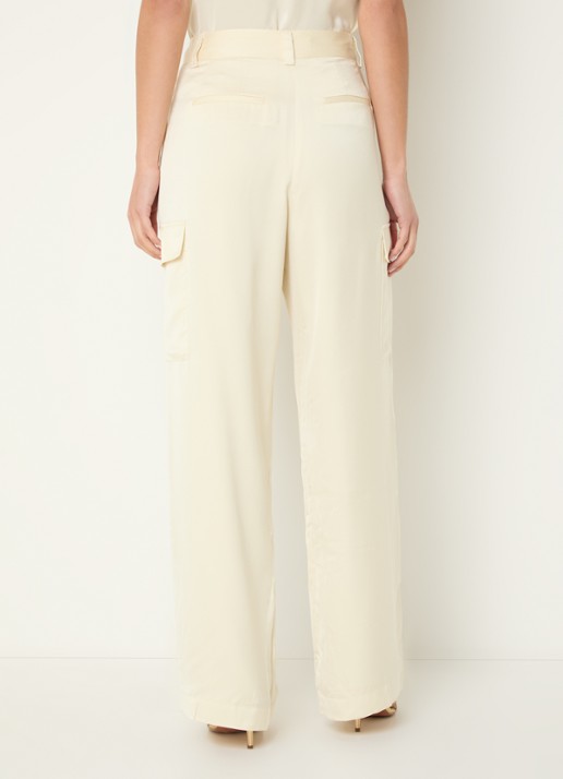 ba&sh Cary high waist loose fit pantalon met steekzakken - achterkant lichtgeel