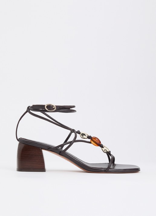 ba&sh Caya sandalette van lamsleer