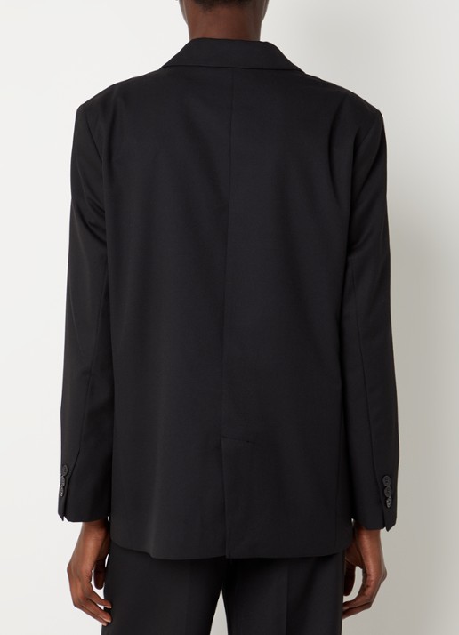 ba&sh Cayne blazer in wolblend met klepzakken - achterkant zwart