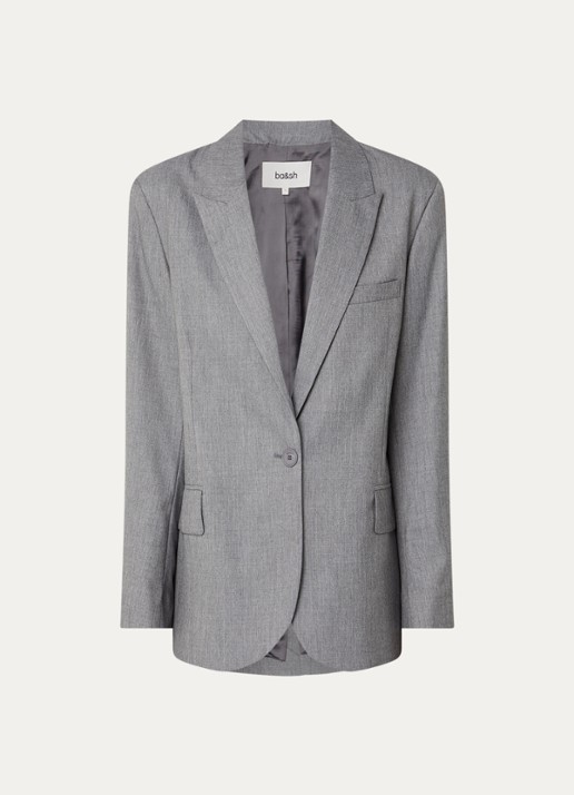 ba&sh Cayne blazer in wolblend met klepzakken - voorkant 2 grijsmele
