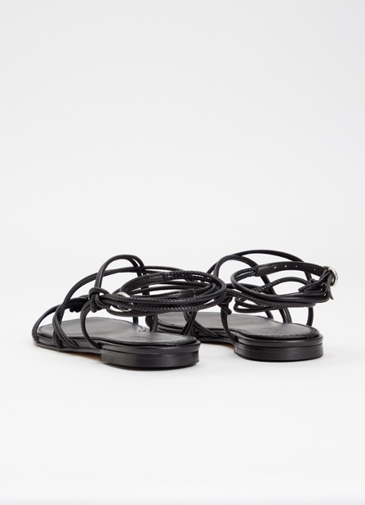 ba&sh Cegane sandaal van leer met metallic finish - achterkant 3 zwart