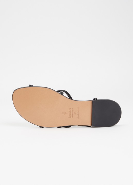 ba&sh Cegane sandaal van leer met metallic finish - detail 7 zwart